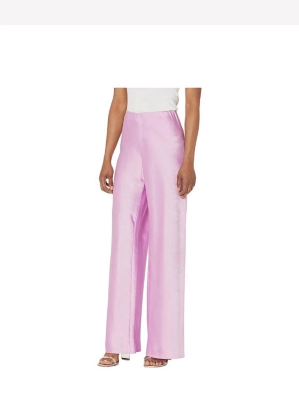 Vince Pink Satin Wide-Leg Pants